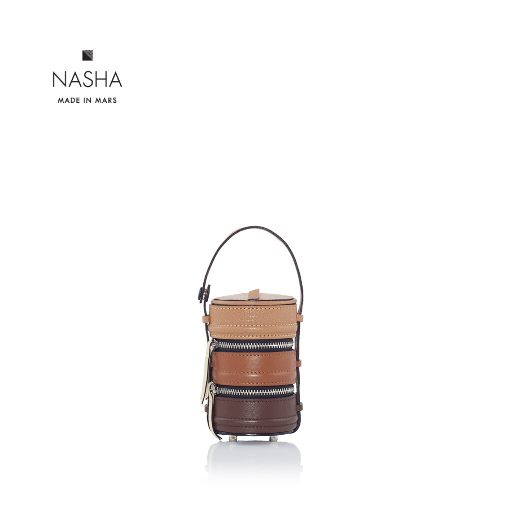 [ NASHA MADE IN MARS ] Baby Pinto | Café กระเป๋าปิ่นโตจิ๋วหนังวัว มีสายสะพายยาว ราคา 7,990 บาท*ส่งฟรี