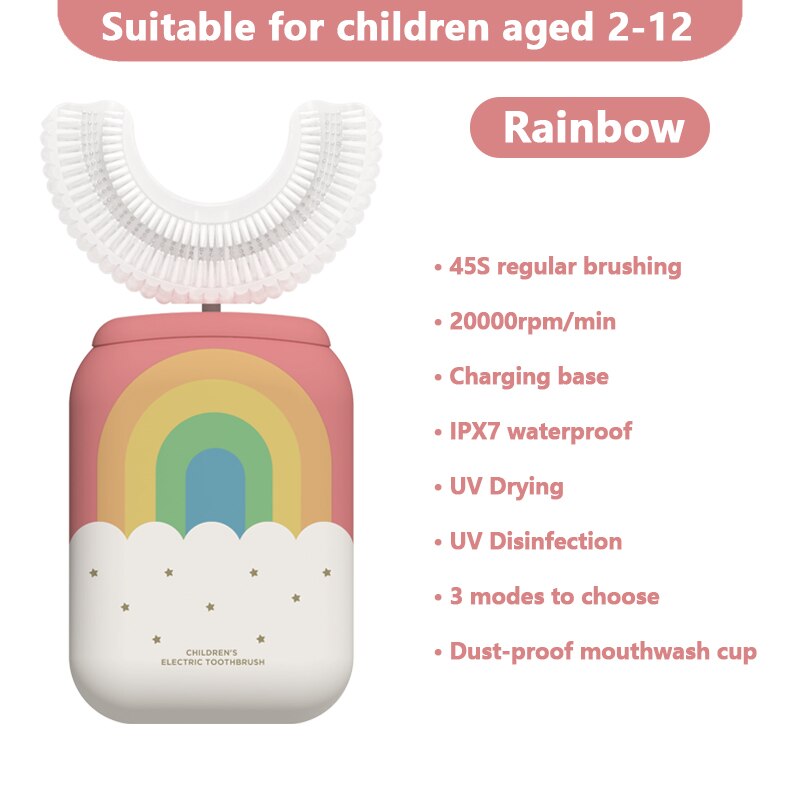 【ขายยอดฮิต】ผลิตภัณฑ์ใหม่สำหรับเด็กที่น่ารักของแปรงสีฟันไฟฟ้าชาร์จแบบไร้สายสีม่วงฆ่าเชื้อโรคแสง IPX67 เวลาคงที่การแปรงฟัน