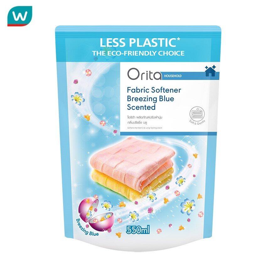 Orita โอริต้าผลิตภัณฑ์ปรับผ้านุ่มกลิ่นบรีซซิ่งบลู 500มล.