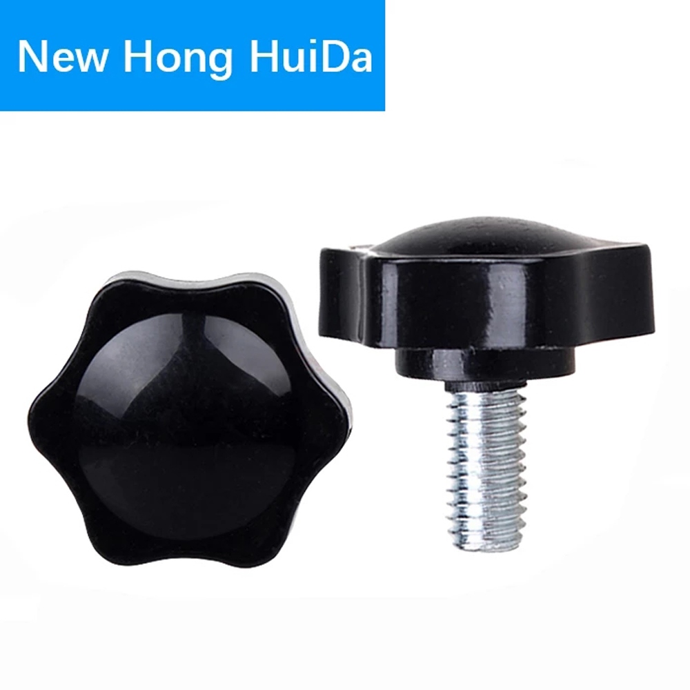 5PCS Star Grip Knob Triangle Shaped Star Hand Knob Bakelite Hand Tightening Screw Knob Quick Disassembly Replacement Parts Black M5 x 8 for Machinery Latche Umbrella Base and More 