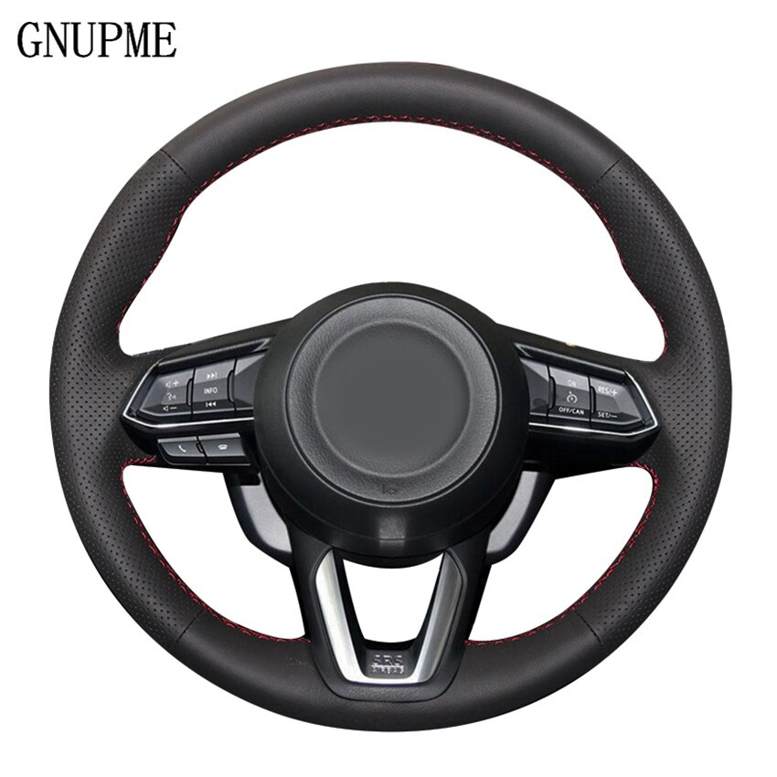 Bọc vô lăng khâu tay bọc vô lăng ô tô bằng da màu đen cho cx-3 mazda cx3 cx-5 cx5 2017 2018