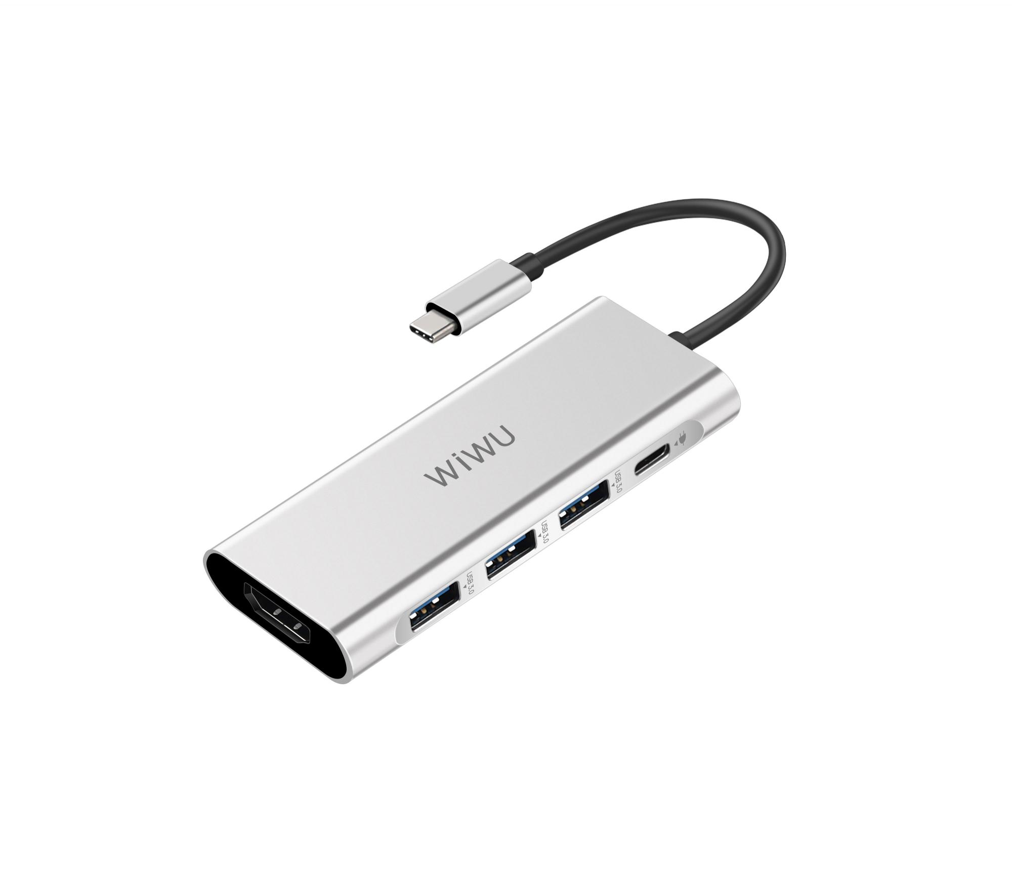 WiWU Type-C 3 Port USB 3.0/ HDMI x 1/ PD x 1Hub