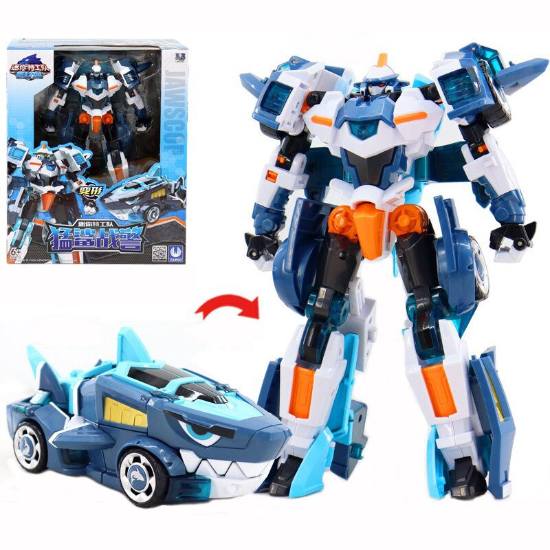 Đồ chơi robot biến hình năng lượng hoang dã hai chế độ mini force chất lượng cao mô hình hành động đồ chơi xe hơi hình sư tử/cá mập biến hình miniforce x