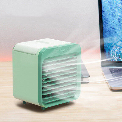 USB โต๊ะพัดลมขนาดเล็กแบบพกพา Air Cooler พัดลมเครื่องปรับอากาศ Light Desktop Air Cooling Fan Humidifier Purifier สำหรับห้องนอนสำนักงาน