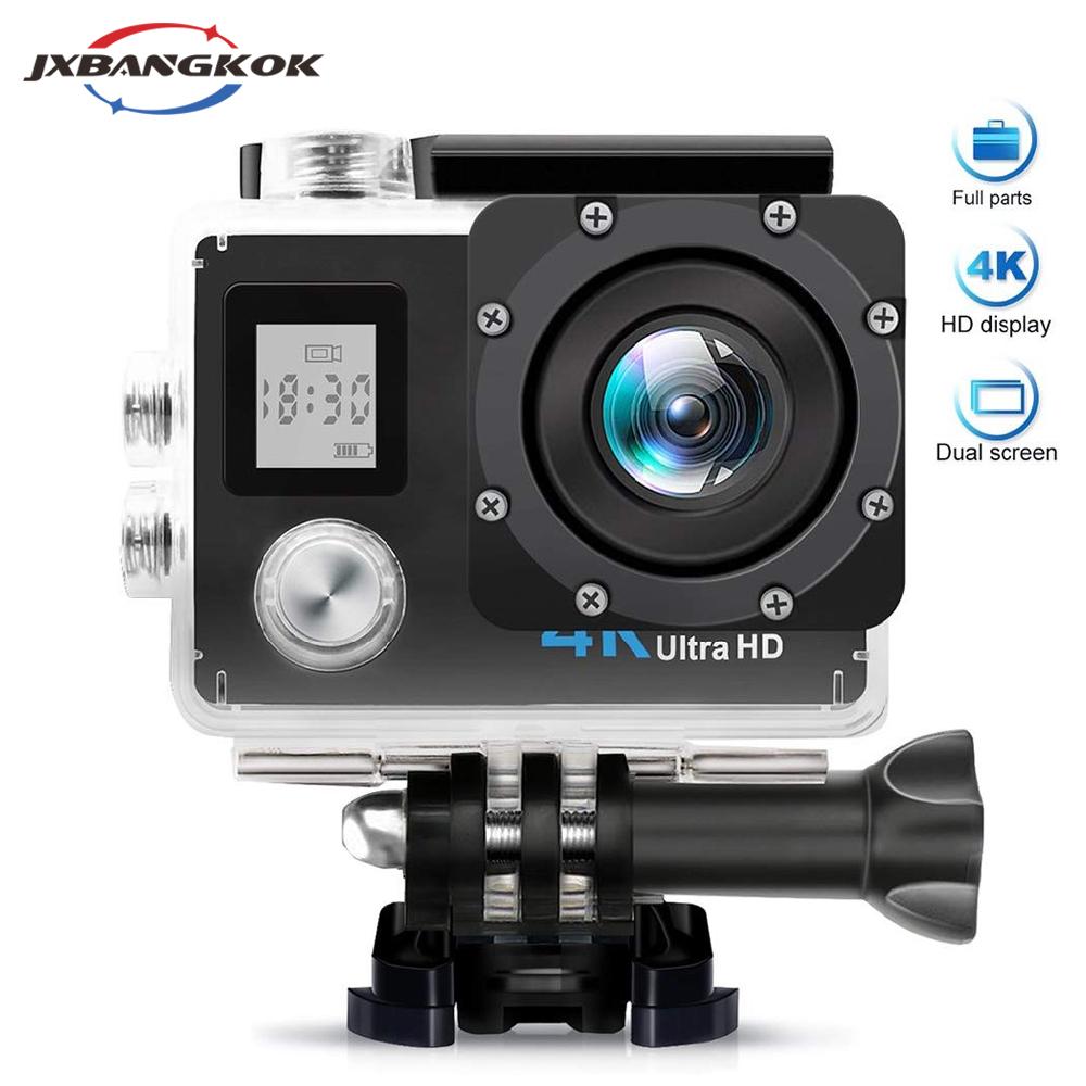JXBANGKOK กล้องกันน้ำสองจอ 4k Action Sport Cam 30FPS Ultra HD Dual Screen（รับประกัน 1 ปี）