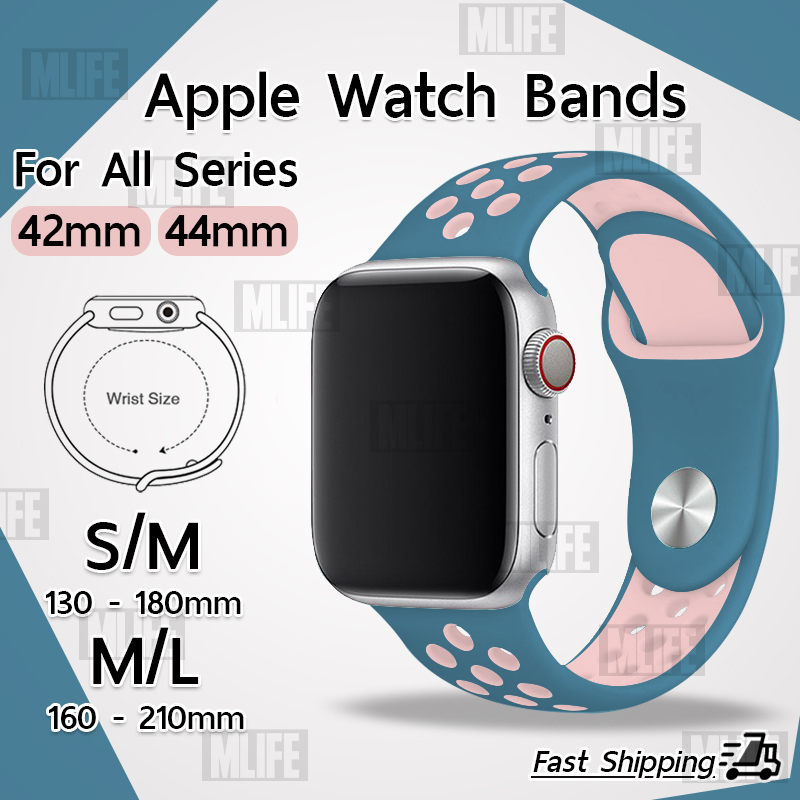 สาย Nike Sport สำหรับ นาฬิกา Apple Watch ทุกซีรีย์ 42mm 44mm - สายนาฬิกา Replacement Silicone Nike Sport Band for Apple Watch Series SE 6 5 4 3 2 1 42mm. 44mm. S/M M/L