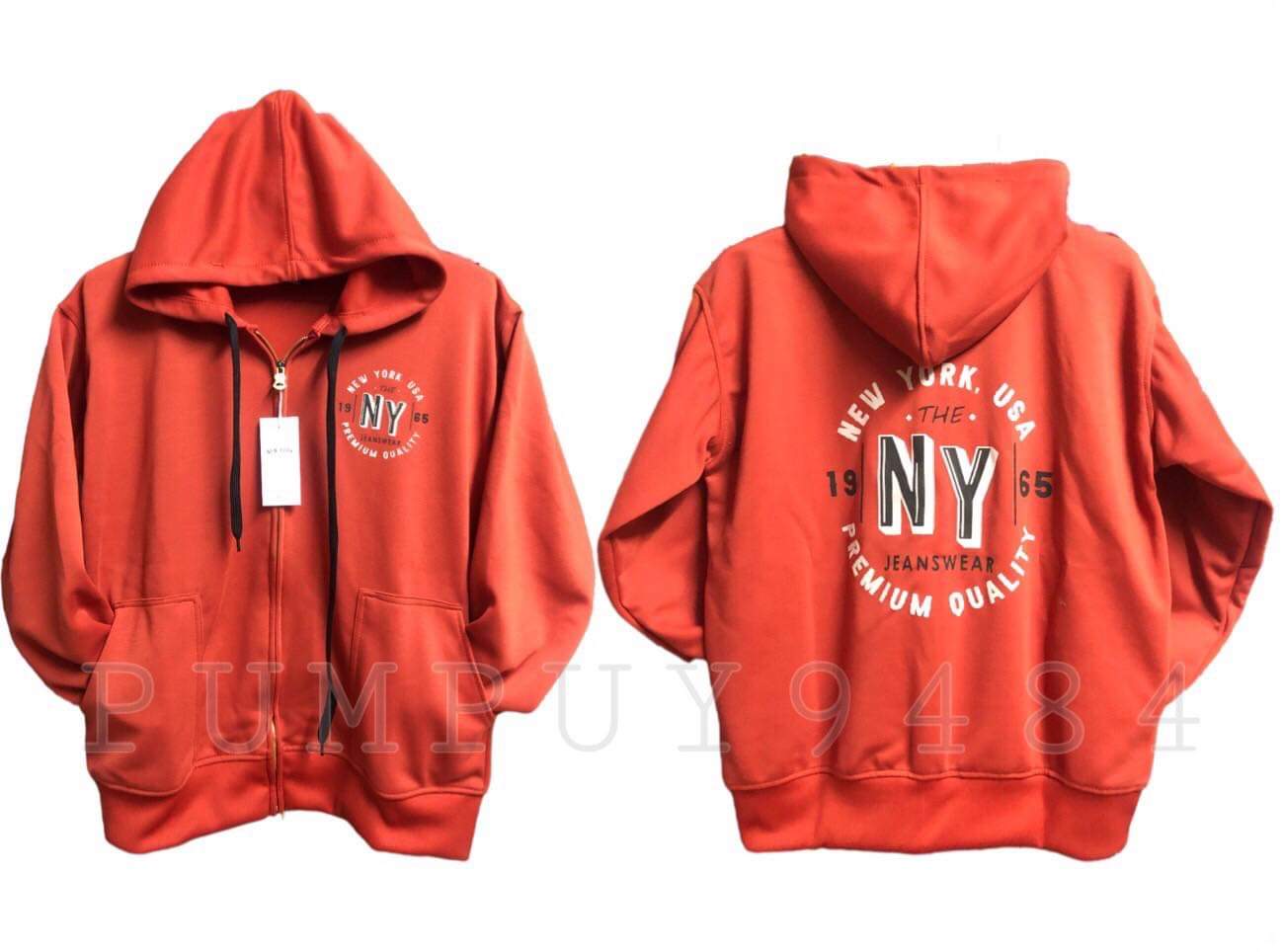 เสื้อแขนยาวมีฮู้ด NEW YORK ของแท้ รุ่นสรีนวงกลมหน้าหลัง ใหม่ล่าสุดปี2021