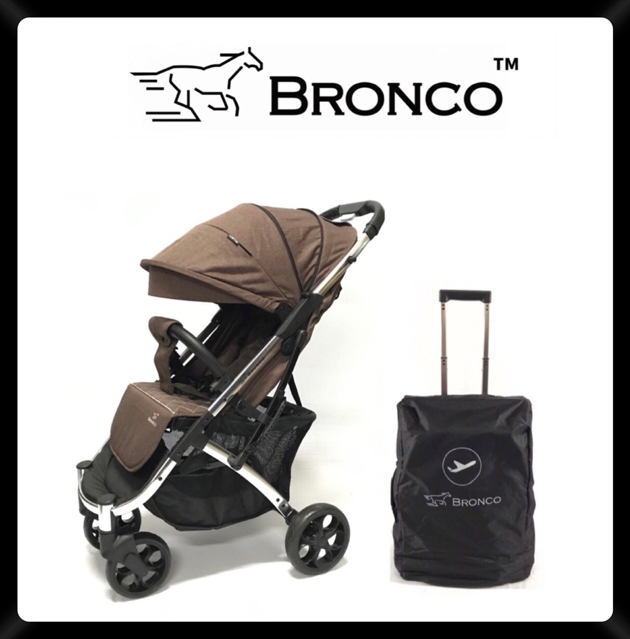 รถเข็นเด็กพับเล็ก BRONCO รุ่น Hybrid ขึ้นเครื่องบินได้ ของแถม 10 รายการ！