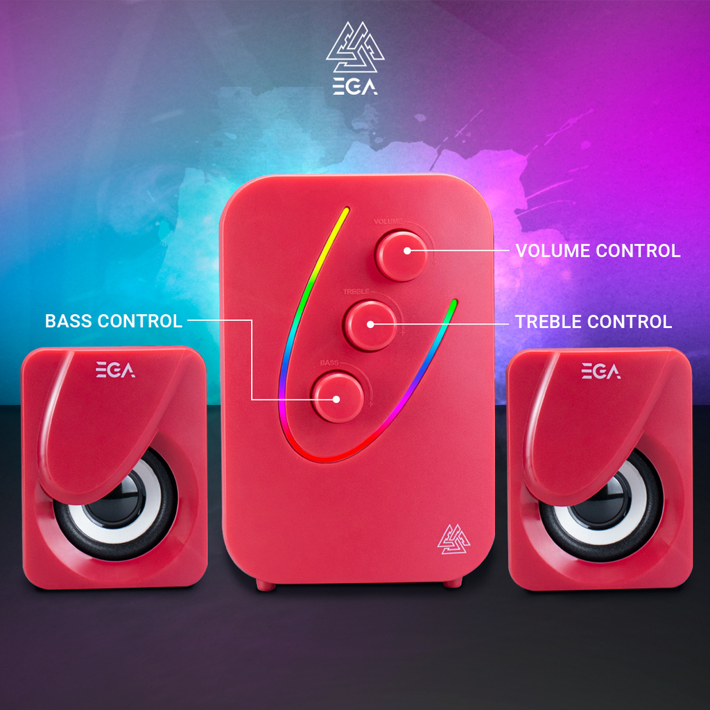 ลำโพงเกมมิ่ง EGA รุ่น TYPE S4 Speaker Spectrum RGB มีให้เลือก 3 สี White/Black/Red สินค้าประกัน 2 ปี[ของแท้][ประกันศูนย์ 2 ปี]