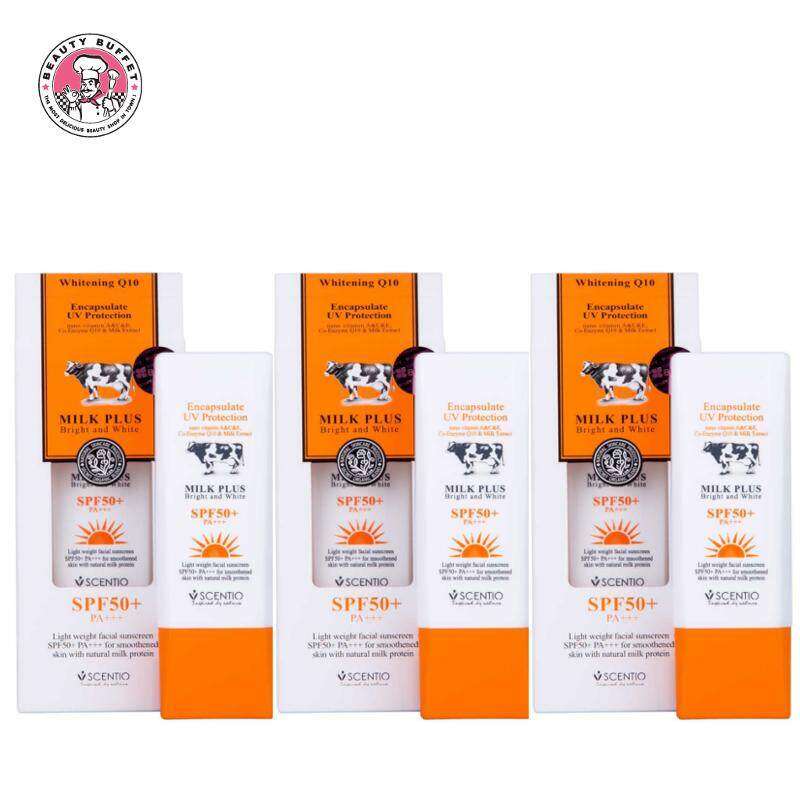 (แพ็ค 3) SCENTIO Milk plus Encapsulate sunscreen UV Protection เซนทิโอ มิลค์พลัส เอนแคปซูเลต ยูวี โพรเทคชั่น SPF 50+ PA++ (30g.) ราคา 878 บาท*ส่งฟรี