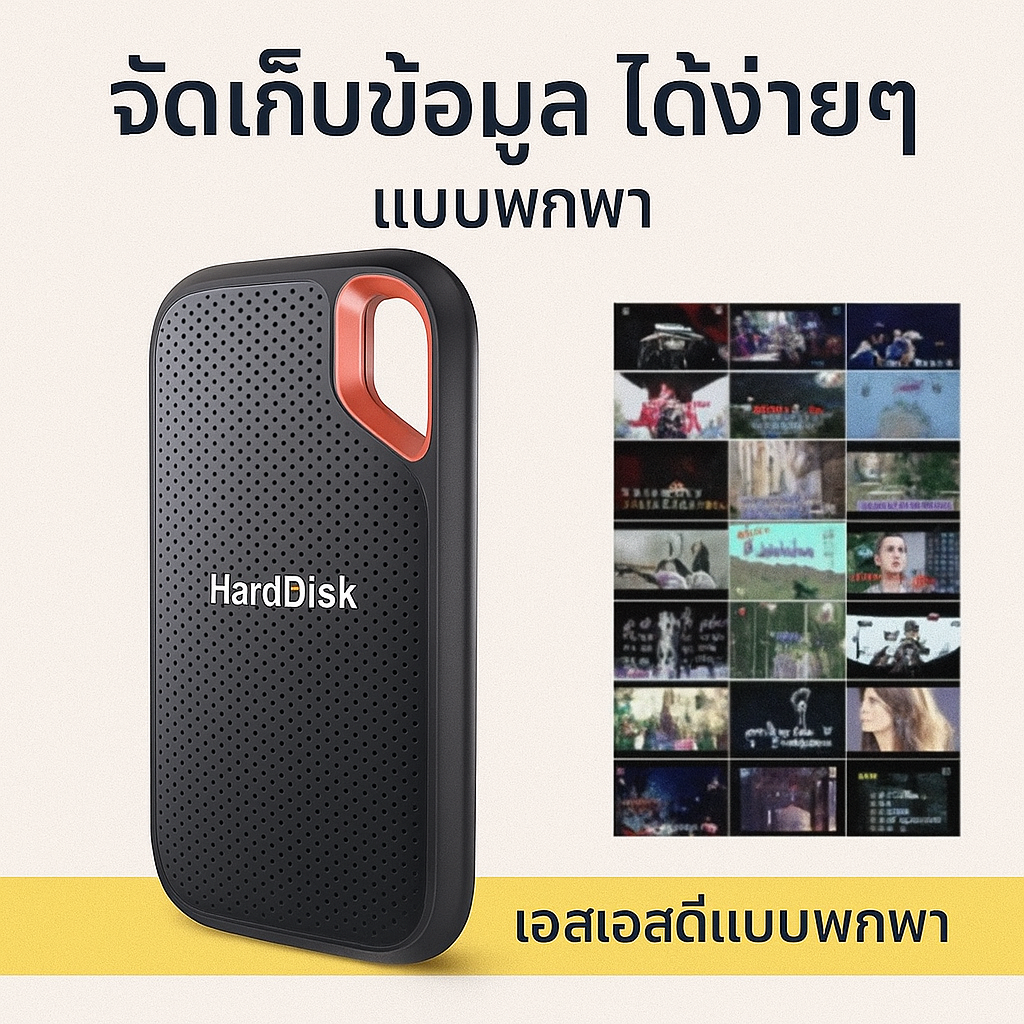 เอสเอสดีแบบพกพา ความเร็วสูง ไดรฟ์โซลิดสเตตแบบพกพา ฮาร์ดดิสก์จัดเก็บข้อมูลภายนอกแบบพกพา แล็ปท็อปความเร็วสูงดั้งเดิม ราคา 330 บาท*ส่งฟรี