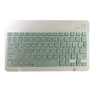 ? จัดส่งจากประเทศไทย? แป้นพิมพ์ภาษาไทย 10 นิ้ว คีย์บอร์ดบลูทูธไร้สาย เมาส์แบบชาร์จไฟได้ Bluetooth เข้ากันได้กับiPad, Android,Windows Mice & keyboard