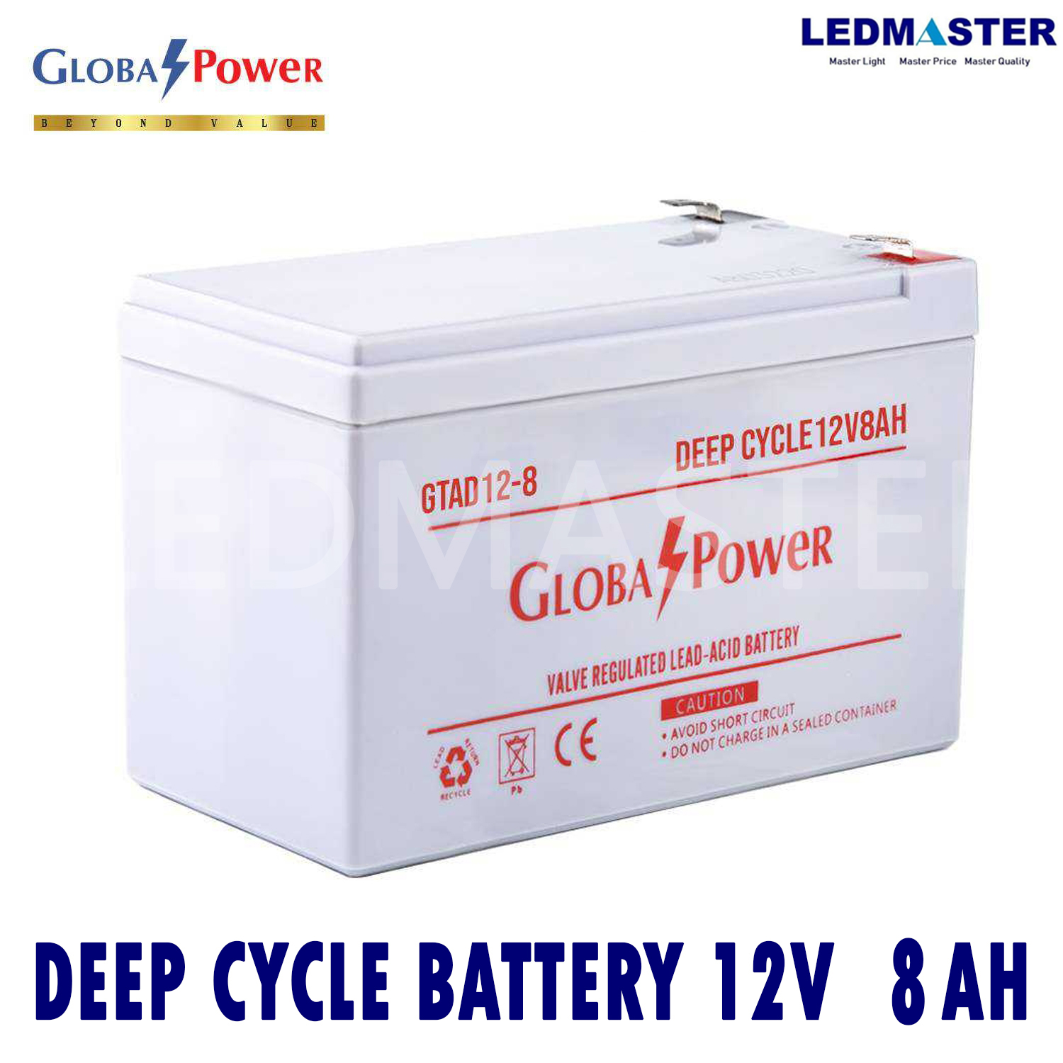 แบตเตอรี่แห้ง 12V รุ่น GTAD (12-8 AH) Battery Deep cycle เกรด A เพื่อโซล่าเซลล์