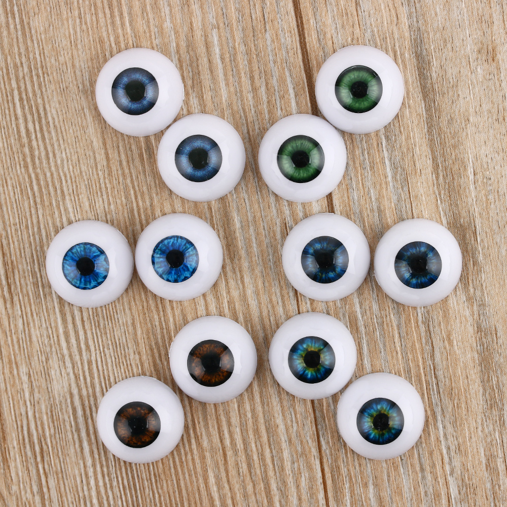 ZHANXENG498 1คู่20มม.ตลกเหมือนสีฟ้าสีน้ำตาลสีดำอุปกรณ์เสริมครึ่งรอบ Hollow 20นิ้วทารกแรกเกิดตุ๊กตาที่เหมือนจริง Eyes Eyeballs