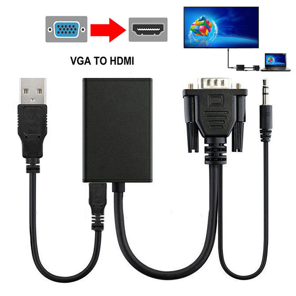 【พร้อมส่งจากไทย】vga to hdmi 1.8 เมตรสีฟ้า HDTV HDMI TO VGA HD15 ชายตัวแปลงสายเคเบิลอะแดปเตอร์สำหรับ PC TV DF ใหม่ HDMI TO VGA conversion cable HDMI to VGA 1.8m with chip HDMI to VGA HD cable