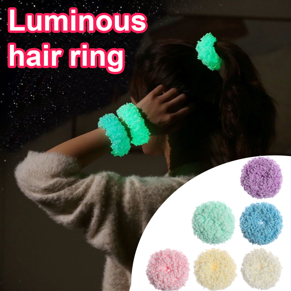 GVGSX9N Simple Girls Fashion Accessories Rubber Band Luminous Hair Bands Scrunchies Headwear Fluorescent Hair Rope