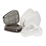 3M ชุดสำหรับหน้ากากตลับกรองคู่ ตลับกรอง 6001 ฟิลเตอร์ 4x5n11 ฝาครอบ 2x501