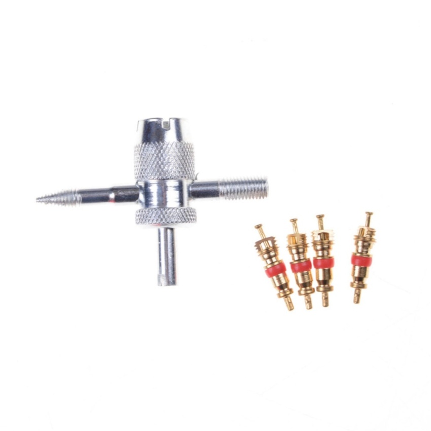 ดูภาพ Car Truck Bike Valve Cores 4-WAY Tire Valve Accessory Repair Tool - intl เพิ่มเติม Car Truck Bike Valve Cores 4-WAY Tire Valve Accessory Repair Tool - intl