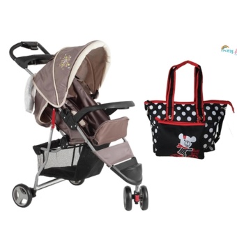 GRACE KIDS Stroller เกรซคิดส์รถเข็นเด็กCosy สีน้ำตาล แถม กระเป๋าคุณแม่ลายจุดใหญ่ GRACE KIDS Stroller เกรซคิดส์รถเข็นเด็กCosy สีน้ำตาล แถม กระเป๋าคุณแม่ลายจุดใหญ่