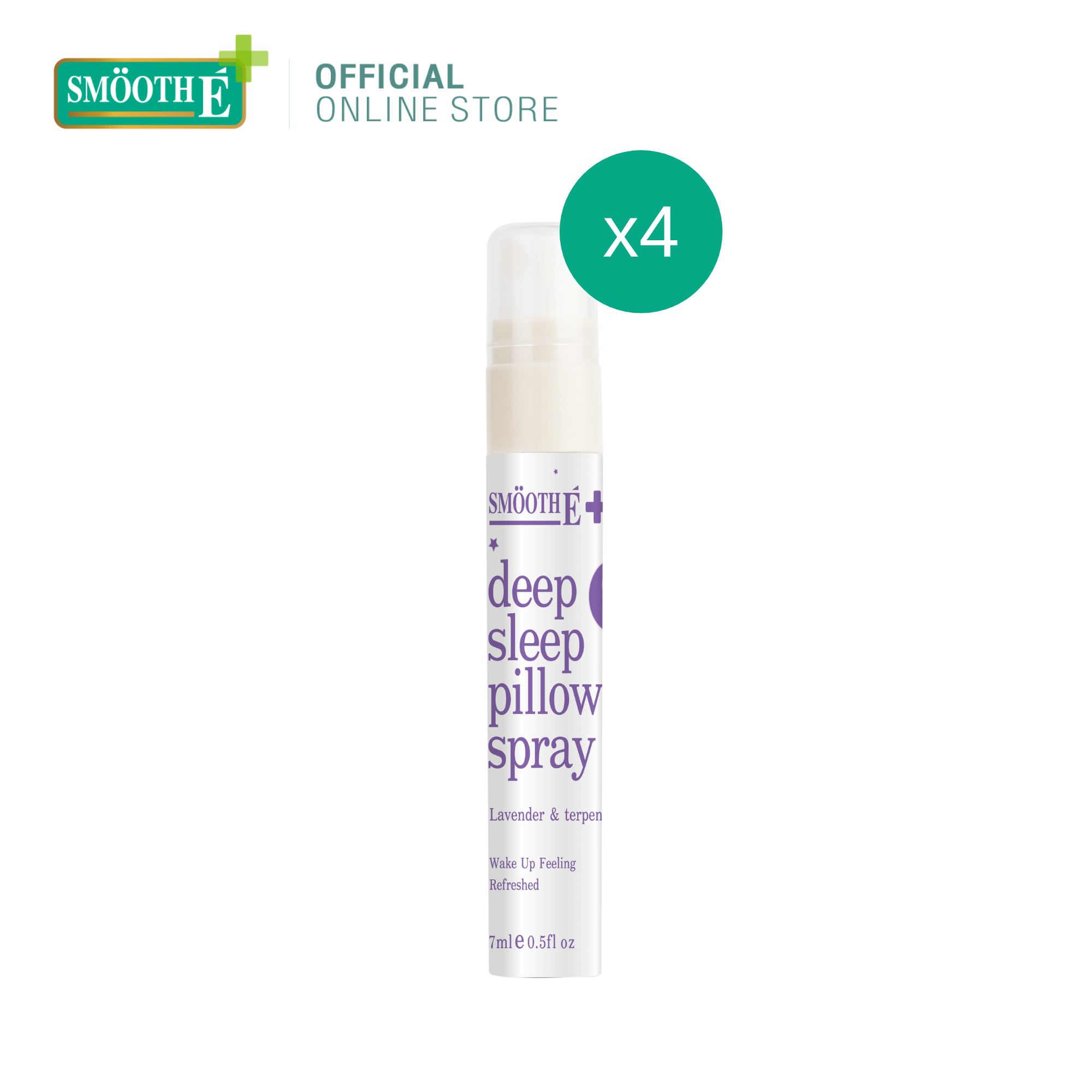 (แพ็ค 4) Smooth E Deep Sleep Pillow Spray สเปรย์ฉีดหมอน กลิ่นหอมลาเวนเดอร์ ช่วยให้นอนหลับได้ดีขึ้น ผ่อนคลาย ลดความตึงเครียด ไม่ทิ้งคราบสีเหลือง 7 ml. ราคา 580 บาท*ส่งฟรี