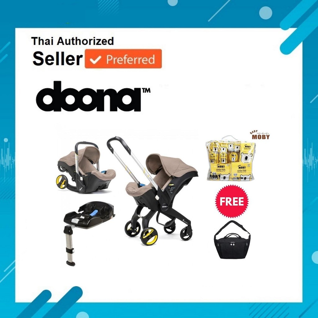 [ผ่อนได้][Official] Doona คาร์ซีทมีล้อ (New) - 100% แท้จริง +Isofix Base + Doona All Day Bag & Baby moby Newborn Set