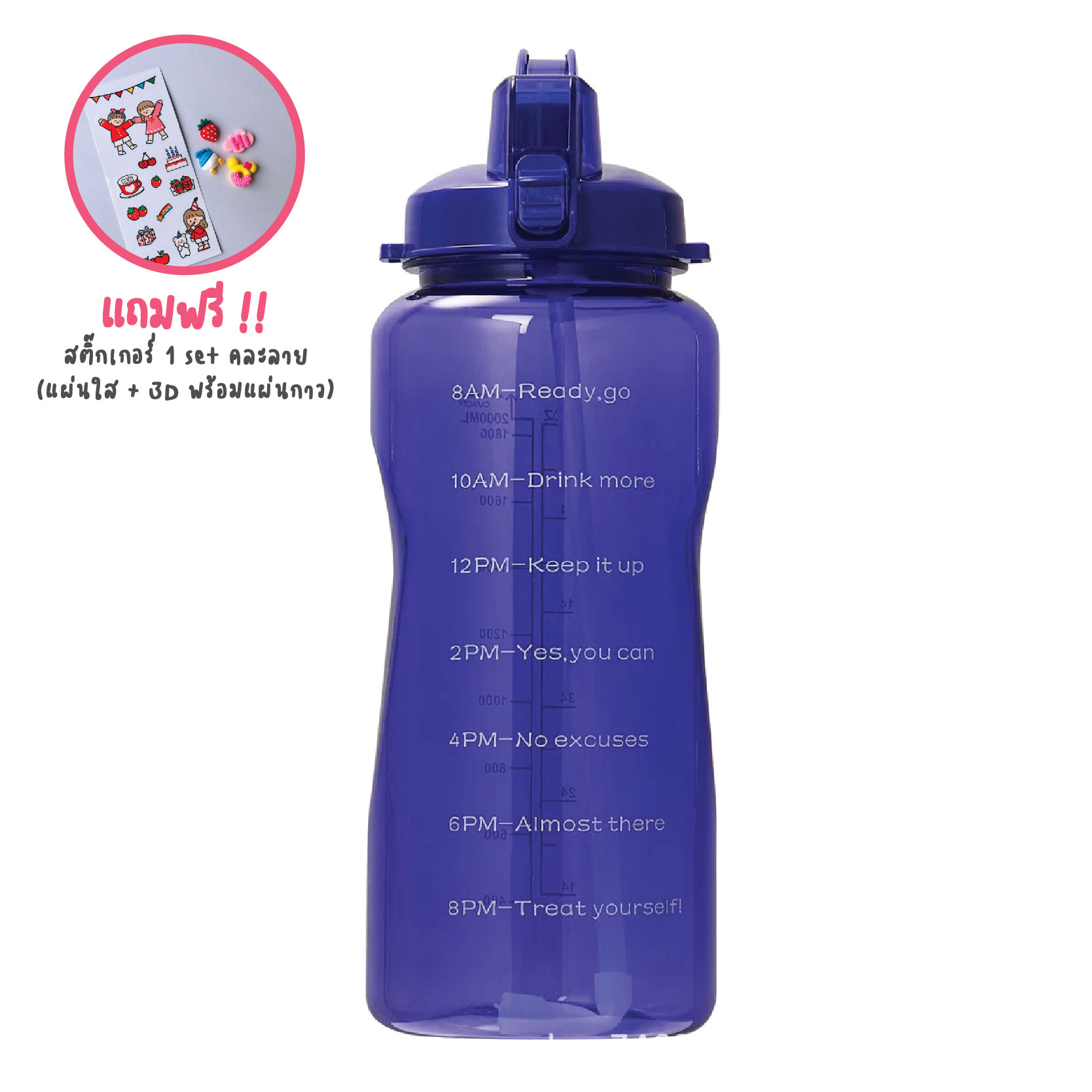 พร้อมส่ง ขวดน้ำพลาสติกแบบพกพา ขวดน้ำสไตล์สปอร์ต ความจุ 1.5/2ลิตร  (BPA FREE) พลาสติกPCป้องกันการตกแตกวัสดุปลอดภัยไม่เป็นอันตราย