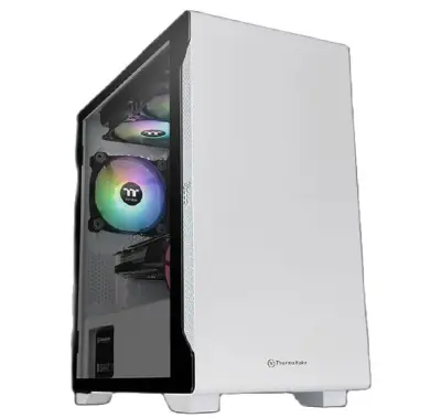 เคสคอมพิวเตอร์ ThermalTake S100 TG Snow ,S100 mATX Tempered Glass ขนาด mATX Case (NP) มีให้เลือก 2สี ขาวและดำ (2)