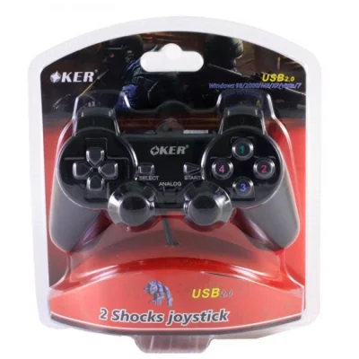 อุปกรณ์เสริมเกมคอนโซล OKER Dual Shock Joystick USB U-706 (เล่นfifaได้จร้า) (1)