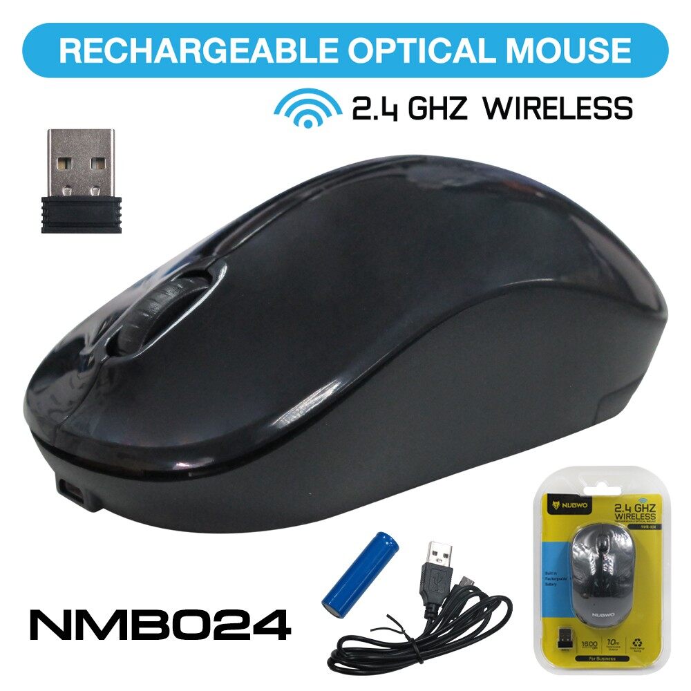 ?ส่งเร็ว? ร้านDMแท้ๆ Nubwo Mouse NMB-024 Wireless เมาส์ไร้สาย ชาร์จได้ แถมถ่านชาร์จ AA 1 ก้อน เม้าส์ 2.4GHz #DM