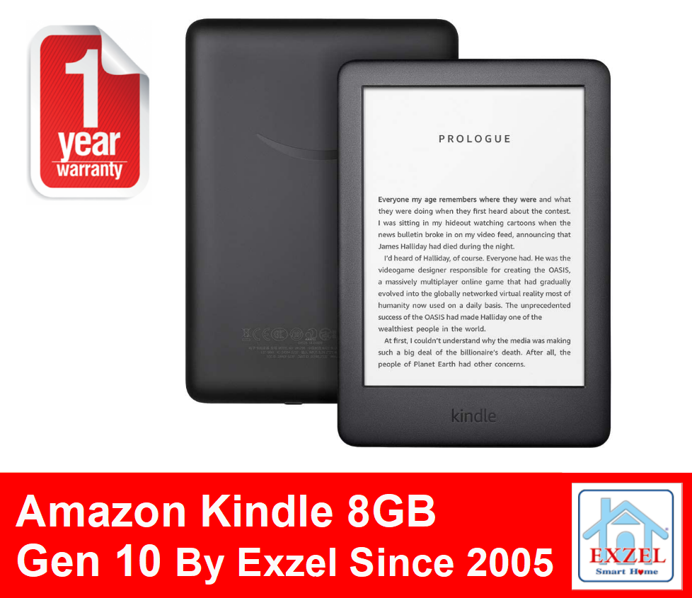 Amazon Kindle 2019 - Gen 10 US Version - Fast Ship in 1 Day from Bangkok | Touchscreen Wi-Fi , 8GB | Black  / White1 Yr + 1 Extra Month Warranty | Current Model Sold on Amazon
