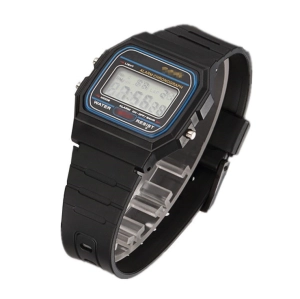 สินค้า นาฬิกา นาฬิกาแฟชั่น SK-1134 นาฬิกาข้อมือผู้ชาย สายเรซิ่น รุ่น F-91W-Black(ราคาพิเศษ)