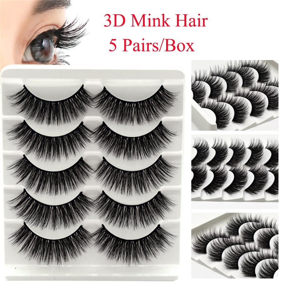 SOUMNS SPORTS Fashion Professional Reusable Beauty Makeup Full Strips Wispy Fluffy Natural Long False Eyelashes 3D Faux Mink Hair