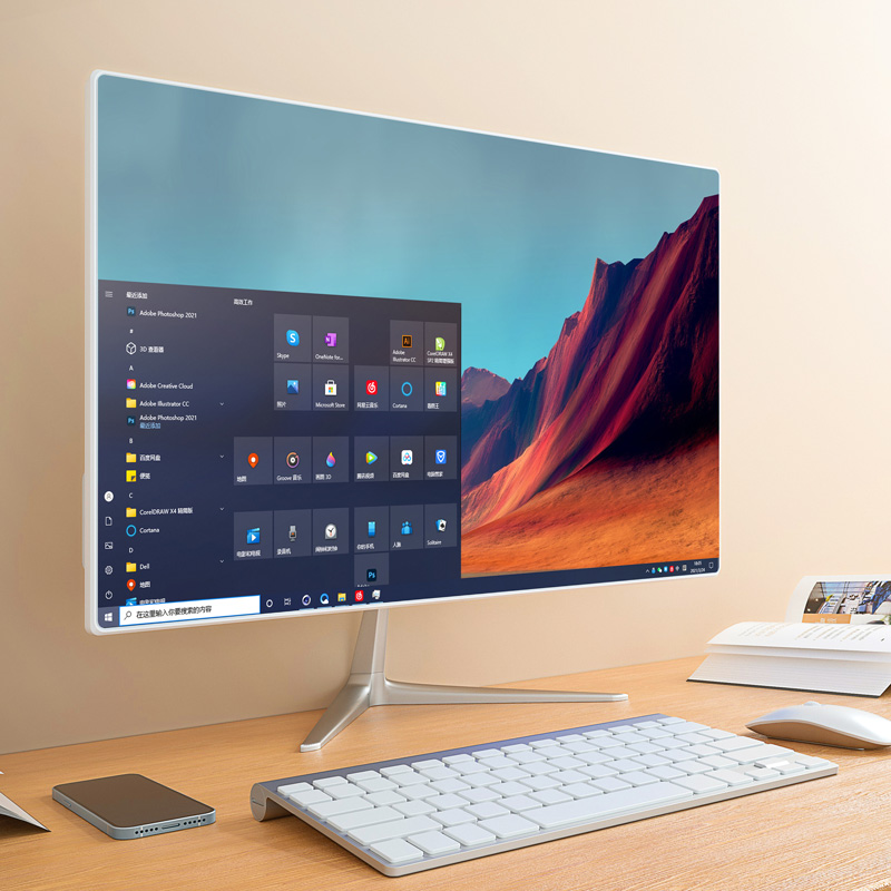 【ใหม่ all-in-one】22/24 Inch All In One Pc Windows 10 Computer  Wifi Desktop Pc Lcd Screen with Keyboard Mouse เหมาะสำหรับสำนักงานหรือเกม Core i7&i3/8GB RAM/SSD 128/256GB/22/24