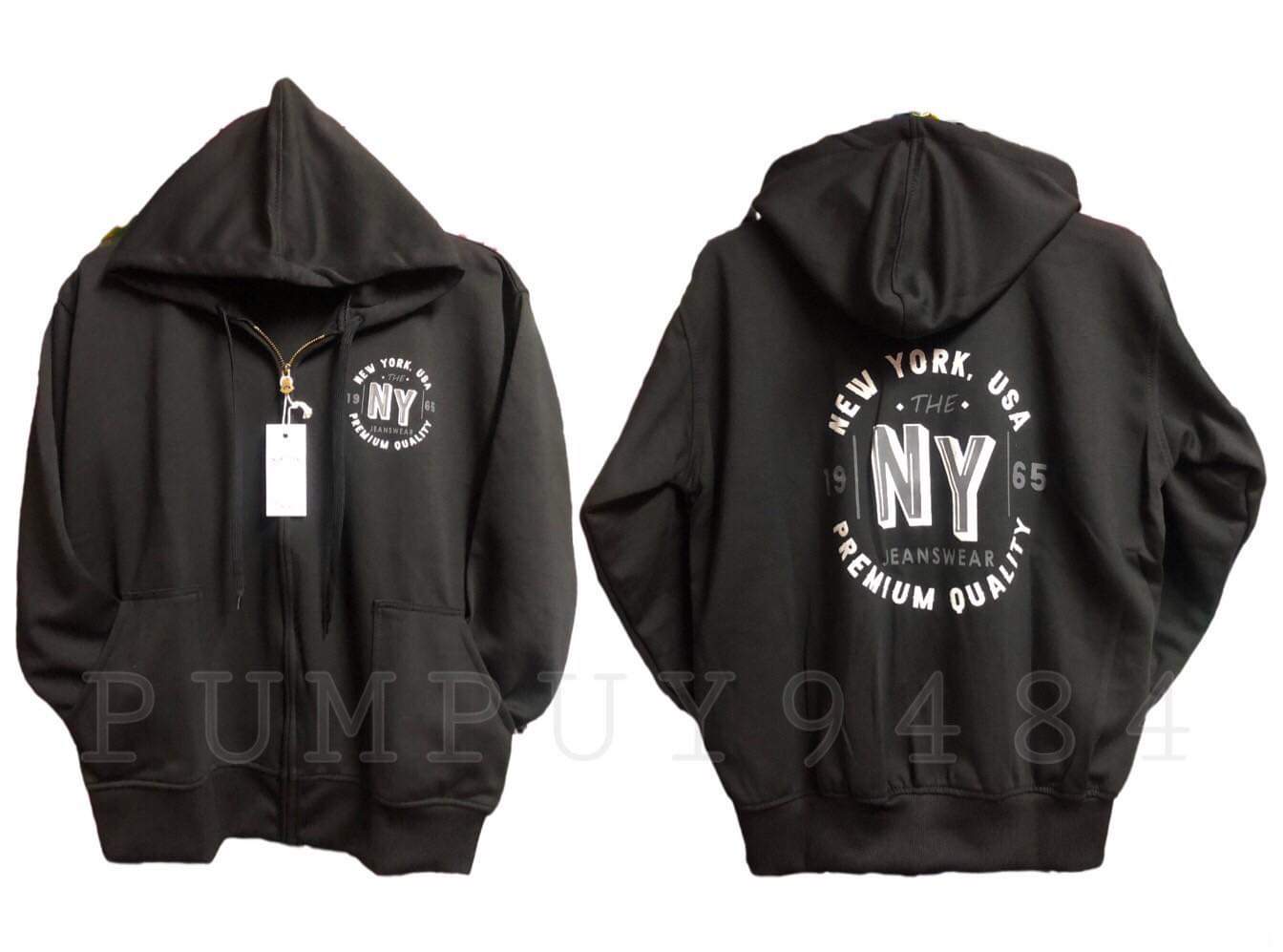 เสื้อแขนยาวมีฮู้ด NEW YORK ของแท้ รุ่นสรีนวงกลมหน้าหลัง ใหม่ล่าสุดปี2021