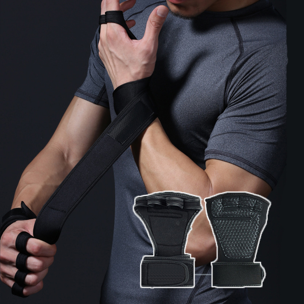HILBAT Men Body Building Fitness น้ำหนักยกมือจับยิมนาสติกการฝึกอบรมถุงมือป้องกันถุงมือแผ่นติดฝามือ Protector
