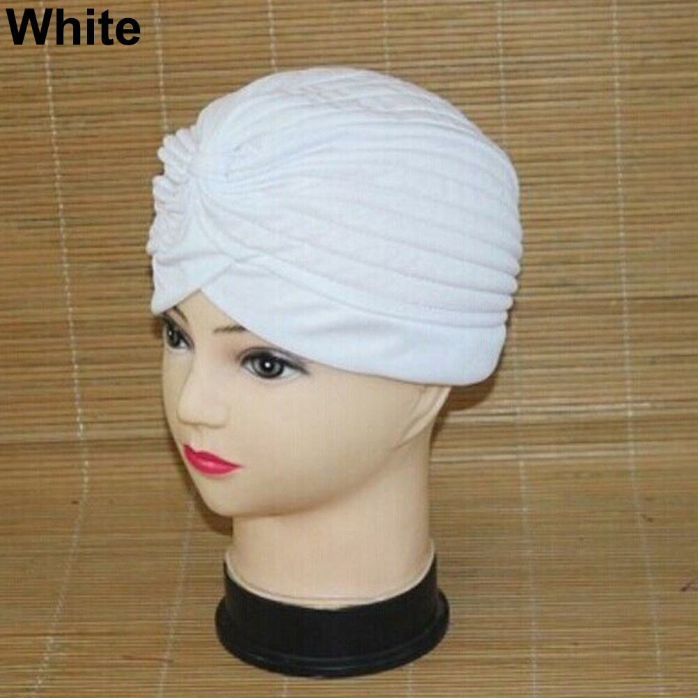 Seafeel ของผู้หญิงยืดผ้าโพกหัวหัวตัดวง chemo ผ้าพันคอฮิญาบจีบหมวกอินเดีย