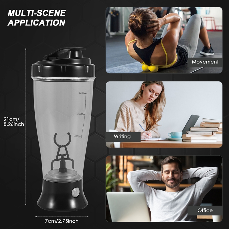 300ML Automatic Self Stirring Protein Shaker Bottle Portable Movement  Mixing Water Bottle Sports Shaker for Gym Powerful