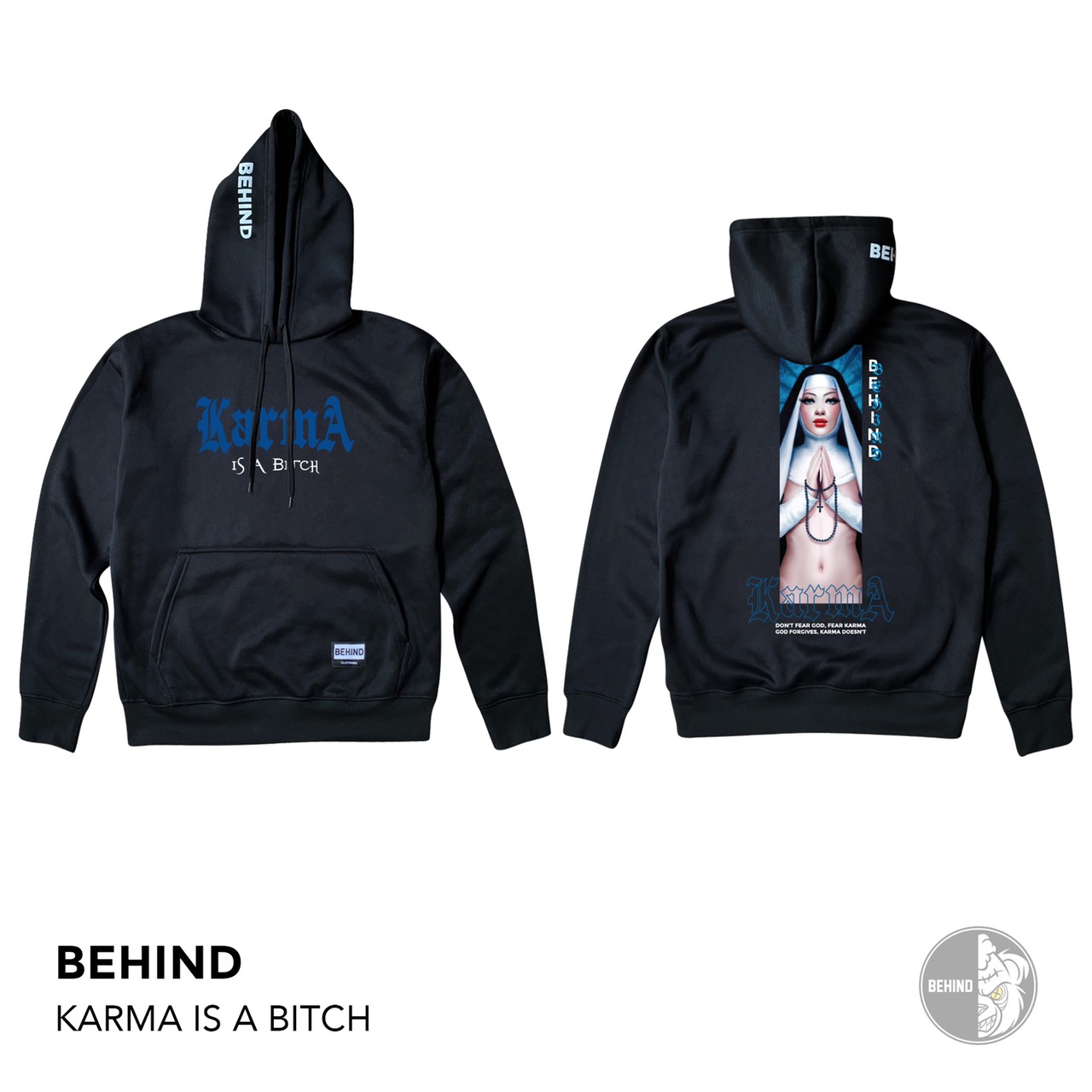 HOOD แบบสวม ผ้าสำลี แบรนด์ Behind ขนาด Free Size รอบอก 46 ยาว 28 นิ้ว