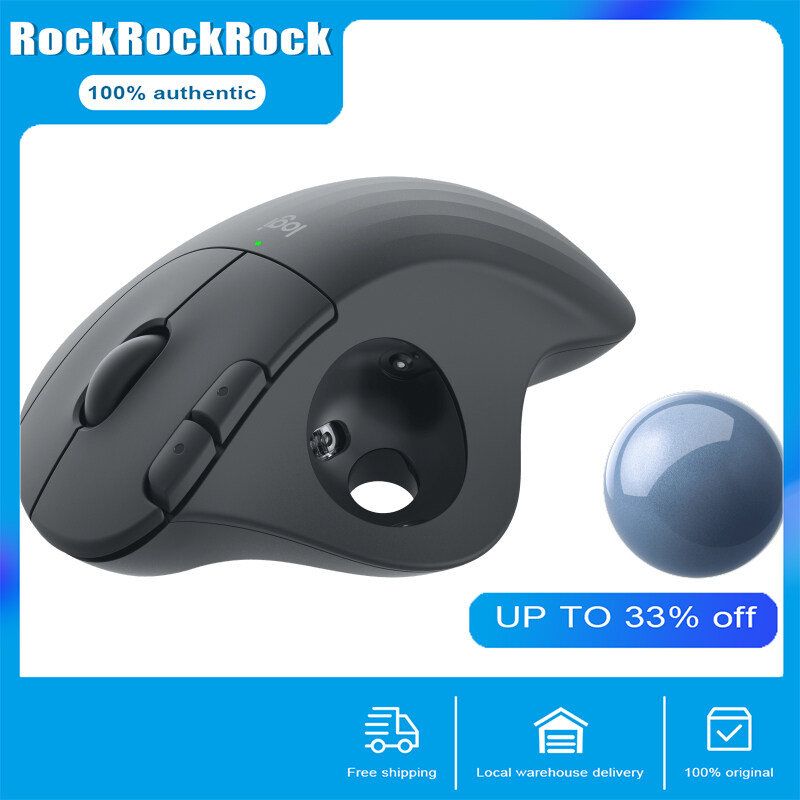 【in stock in Bnagkok now】Logitech ERGO M575 Wireless Trackball Mouse, Easy thumb control, Precision and smooth tracking, Ergonomic comfort design