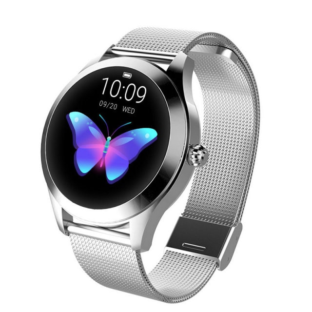 KW 10 นาฬิกาอัจฉริยะสําหรับสตรี นาฬิกาอัจฉริยะ IP68 ตรวจวัดอัตราการเต้นของหัวใจแบบกันน้ํา บลูทูธสําหรับ Android iOS กําไลข้อมืออัจฉริยะ