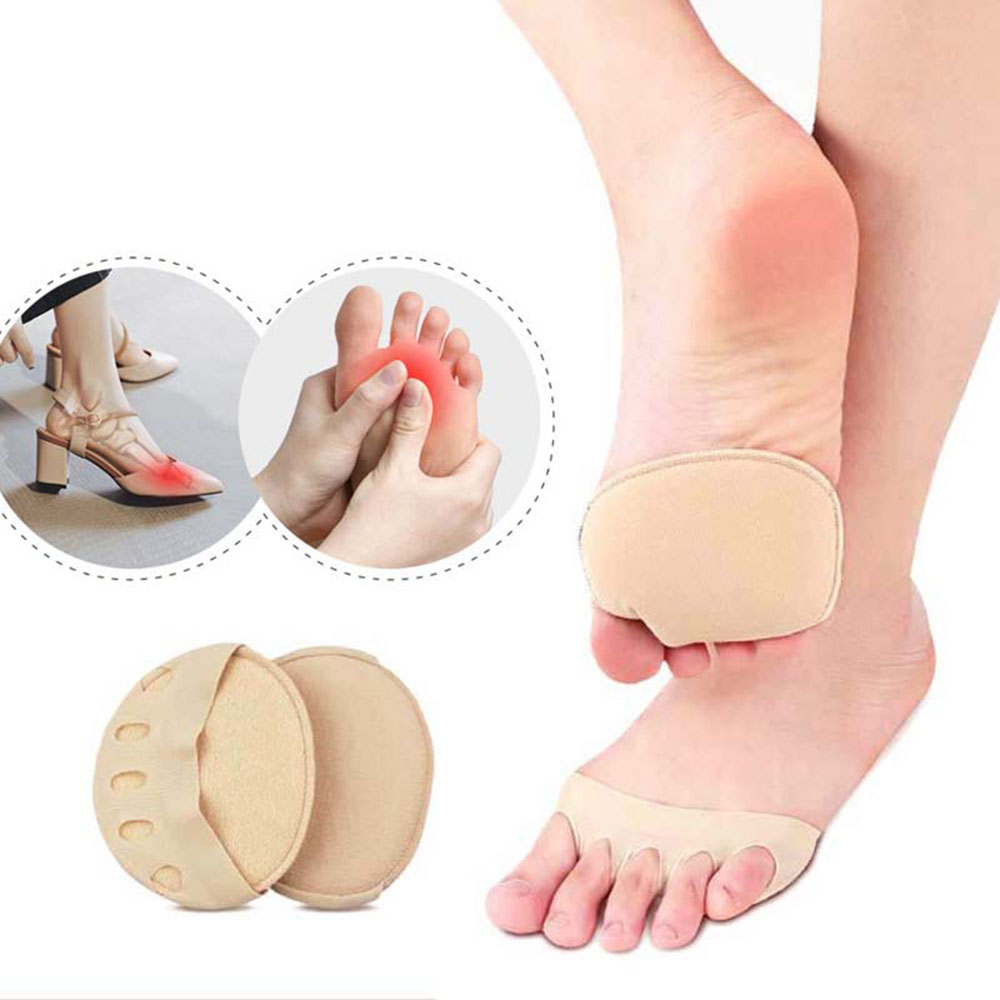 FDJSD ผู้หญิงแบบพกพาพื้นรองเท้าซับในผ้า Anti-Slip Honeycomb นวด Toe Pad ดูแลเท้าแผ่นรองเท้าส่วนหน้าส้นสูงเท้า Peds