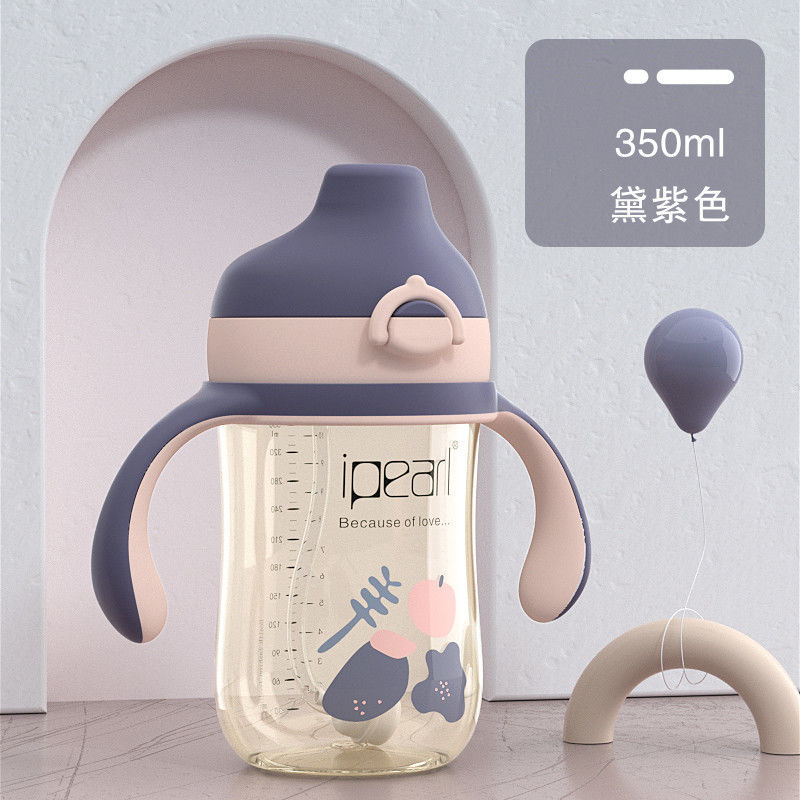 พลาสติกรักเบลล์เรียนรู้การดื่มถ้วยเด็กดื่มถ้วยกับฟางเป็ดปากขวดทารกแบบ dual-ใช้ขนาดใหญ่