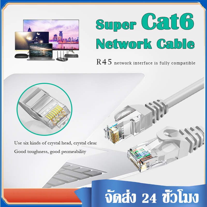 สายแลน  สาย LAN ความเร็วสูง สายแลน CAT6 สายแลน LAN Cat6 LINK สำเร็จรูปพร้อมใช้งาน ยาว 5/10/15/20/30เมตร A66