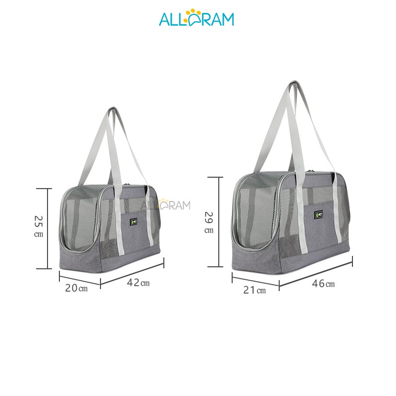 Alldram Portable Carrier Bags Dog Cat Carrier Carrying Cage Ventilation Mesh Travel Bag Soft-Sided Travel Carrier for Cats