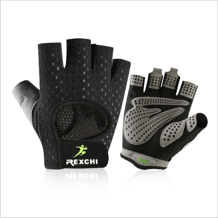 ถุงมือฟิตเนส ถุงมือออกกำลังกาย ถุงมือปั่นจักรยาน Fitness glove เทา/ดำ Size: S M / L / XL เกรดพรีเมี่ยม