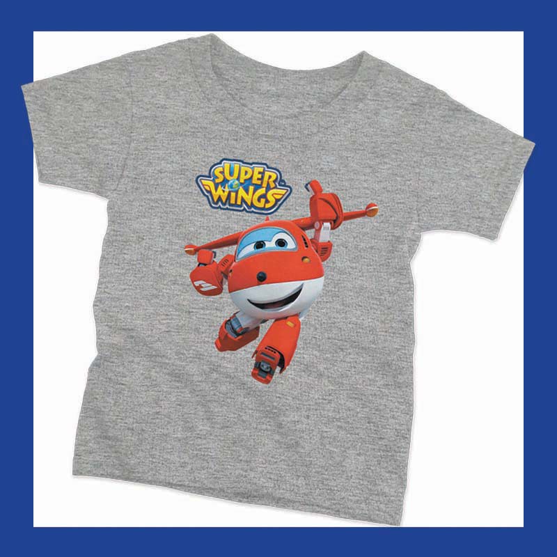 เสื้อยืดเด็กลายการ์ตูน superwings ซุปเปอร์วิงส์ เหินฟ้าผู้พิทักษ์ ขายส่ง