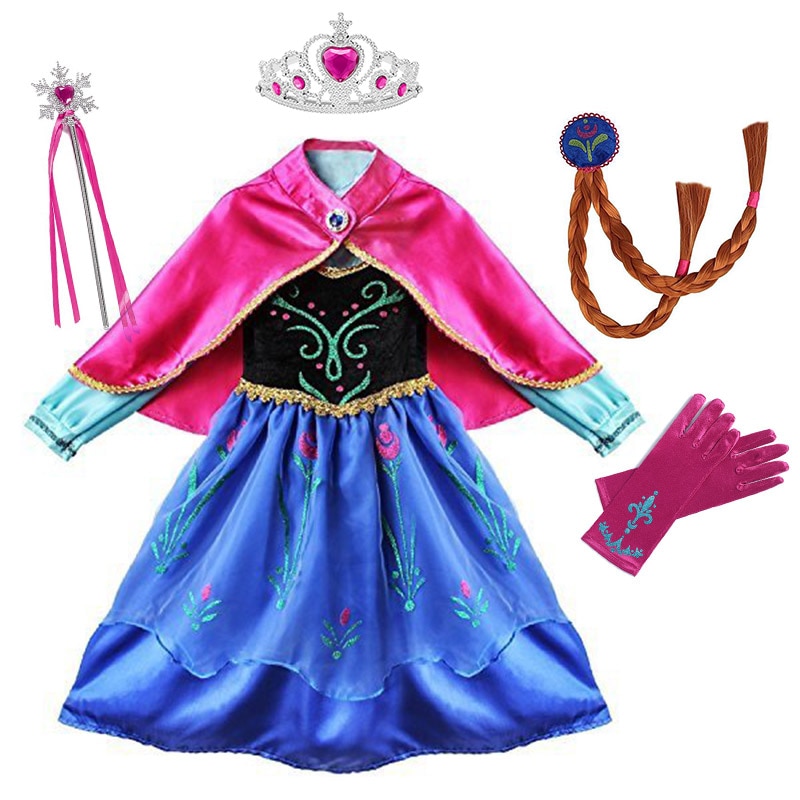 Váy đầm bé gái đầm công chúa anna elsa đính đá GLV046