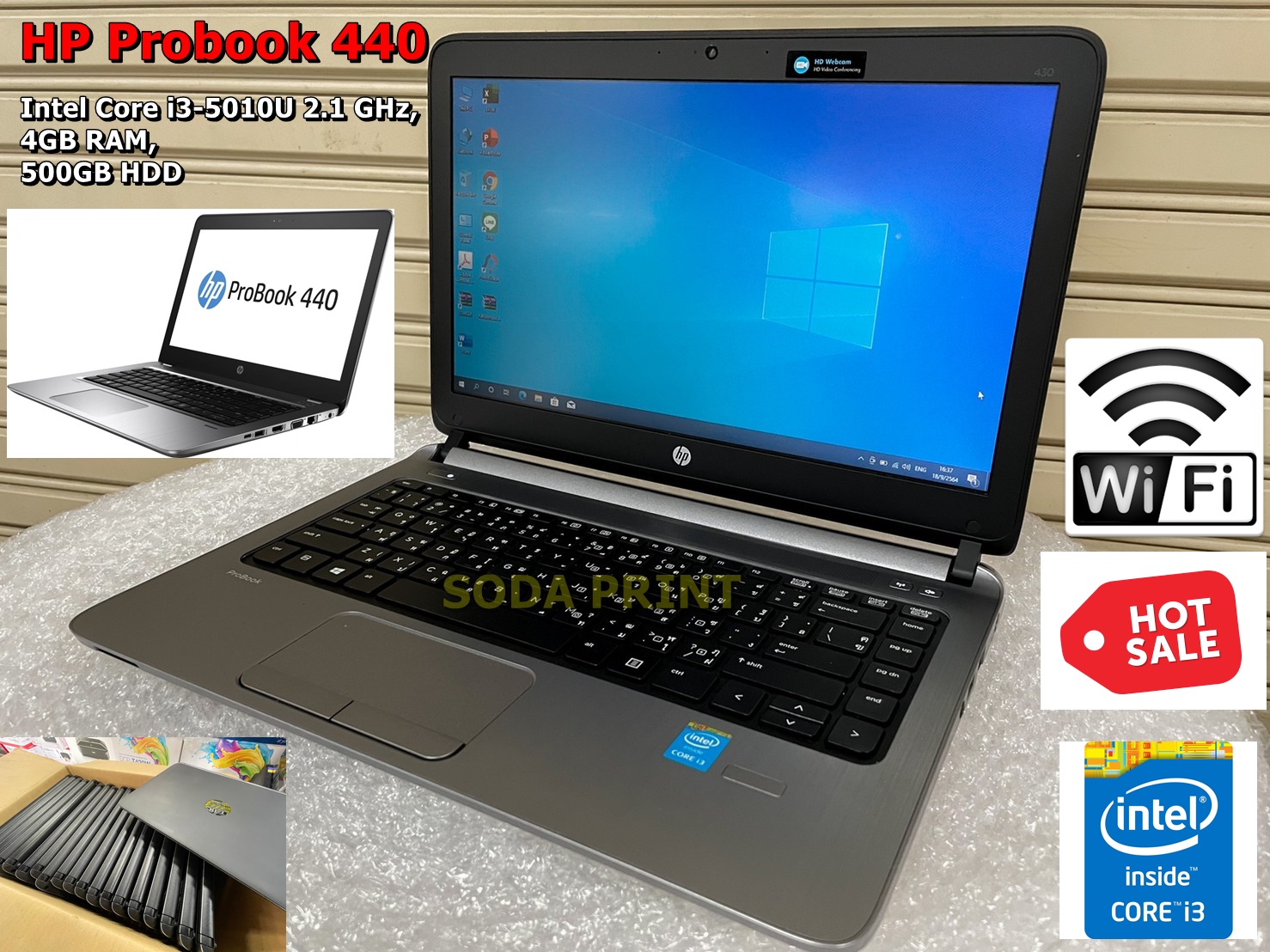 HP Probook 430 G2 430G2-068TU Laptop Notebook (Intel Core i3-5010U 2.1 GHz, 4GB RAM, 500GB HDD มือ2