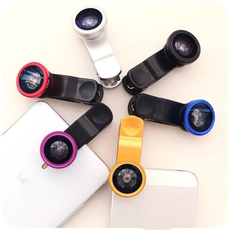 เลนส์เสริมมือถือ Universal Clip Lens 3in1 ให้ภาพมุมกว้าง ถ่ายมาโครได้ง่าย Free ถุงผ้าเก็บเลนส์กล้องโทรศัพท์มือถือ พร้อมส่ง