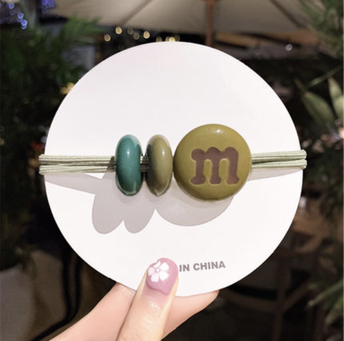 ยางรัดผมลูกอม m&m สีสันน่ารัก 2 เส้นขั้นต่ำ